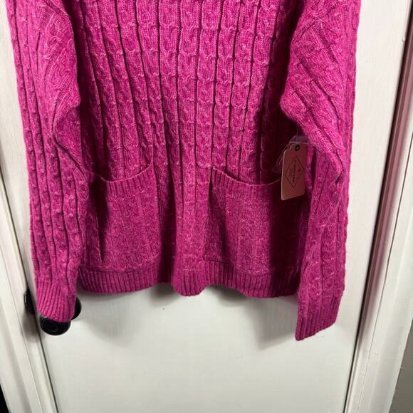 St John’s Bay acrylic soft pink mock neck sweater with pockets - Picture 3 of 8
